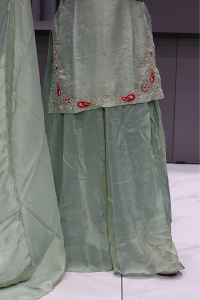 Tisue Aplick Short Kurti Plazzo Pair