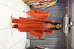 Latkan Mirror Patch Hevay Pair (Orenge)