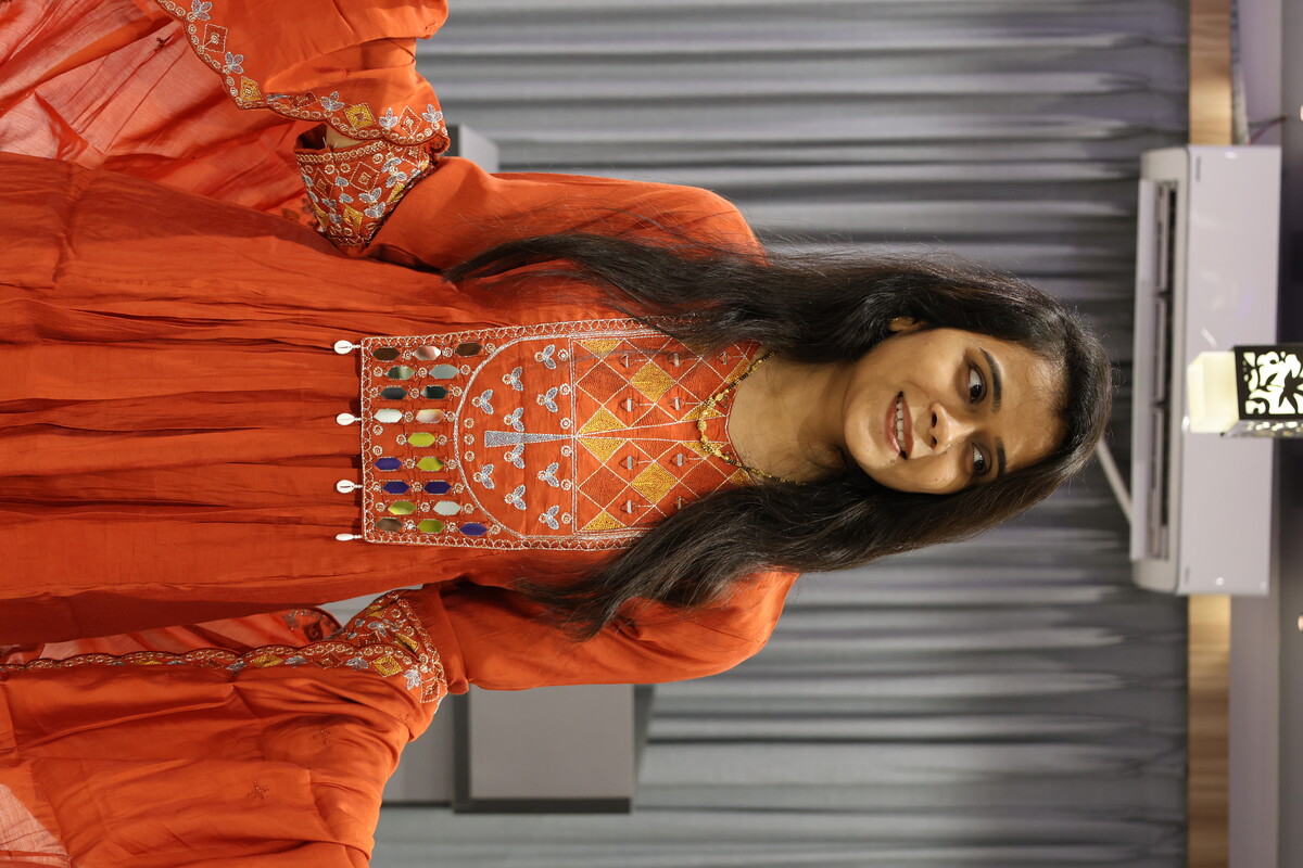 Latkan Mirror Patch Hevay Pair (Orenge)