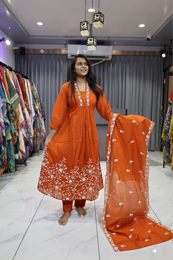 V Neck Daman Vel Work Heavy Pair ( Orenge )