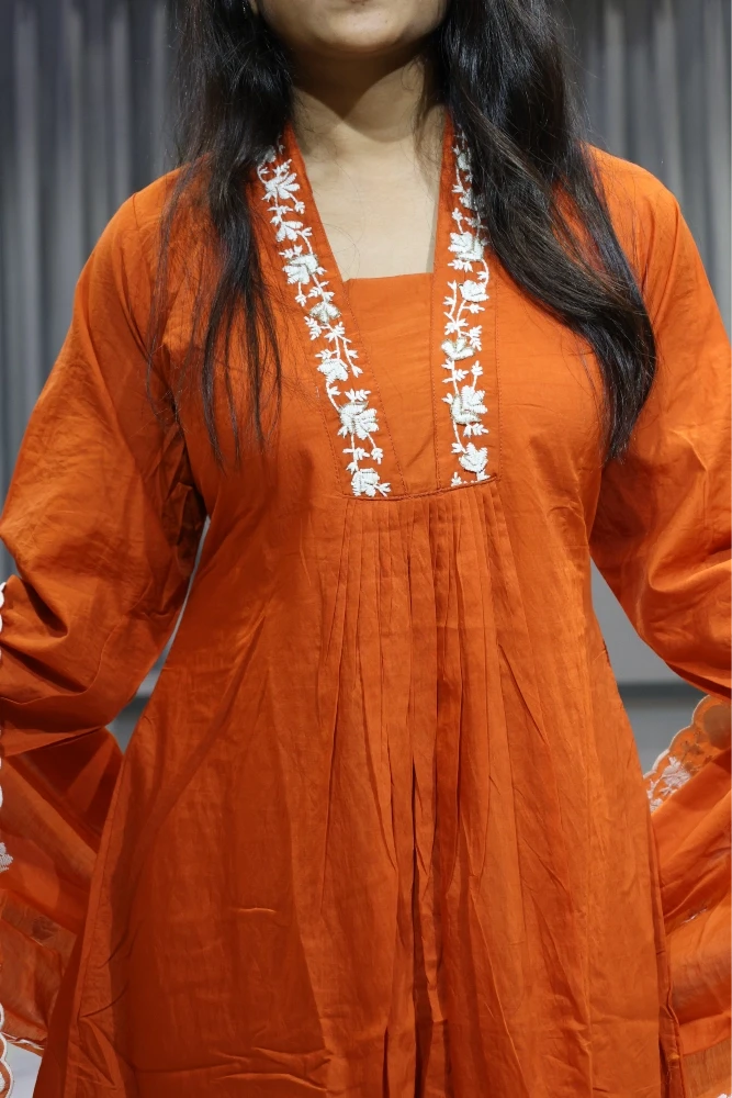 V Neck Daman Vel Work Heavy Pair ( Orenge )