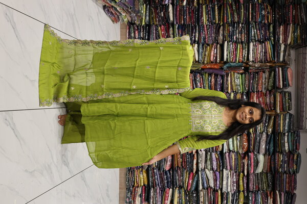 Mal Chanderi Kali Keri Work Pair