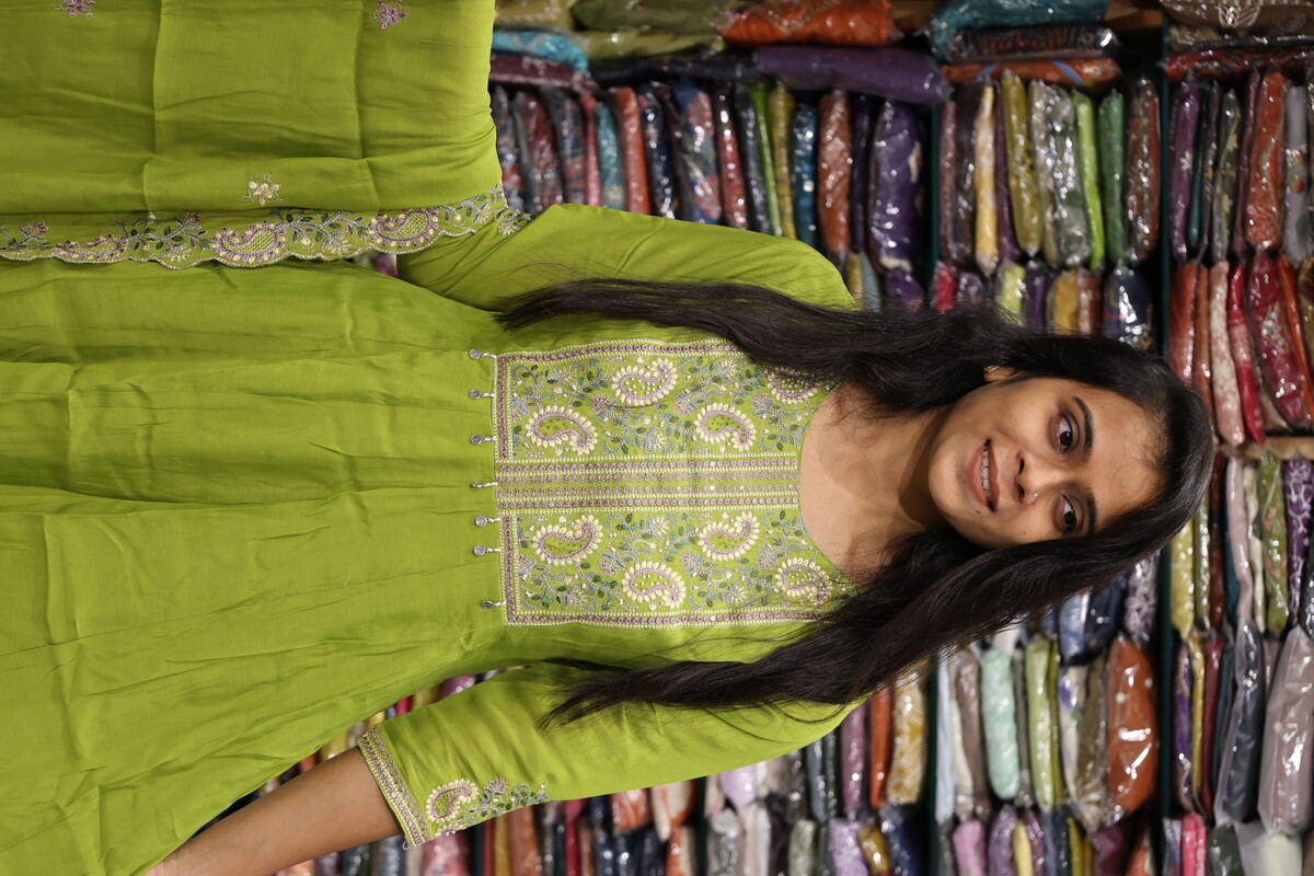 Mal Chanderi Kali Keri Work Pair