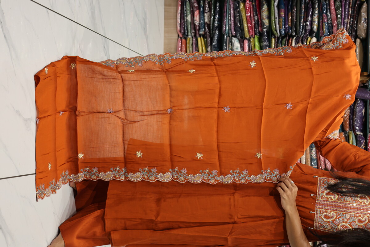 Mal Chanderi Kali Keri Work Pair