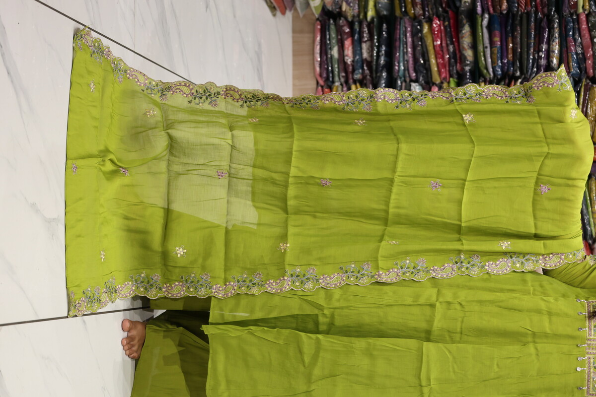 Mal Chanderi Kali Keri Work Pair