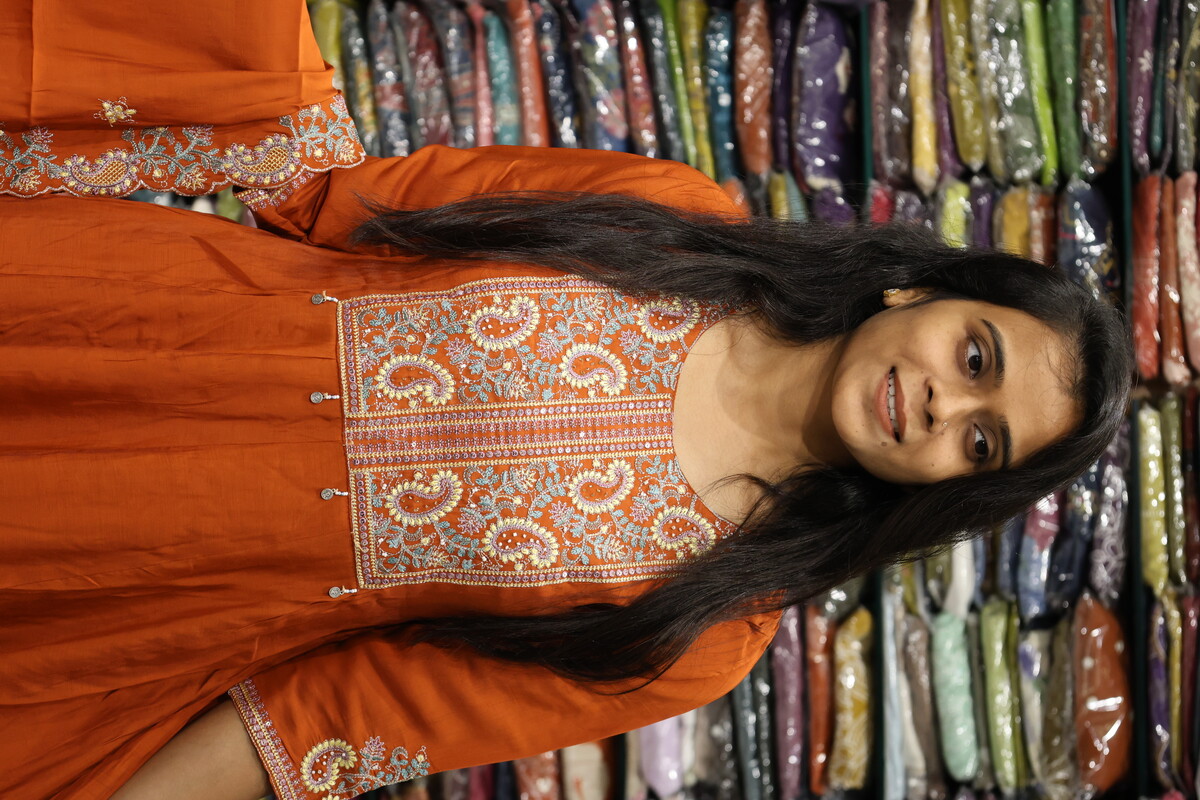 Mal Chanderi Kali Keri Work Pair