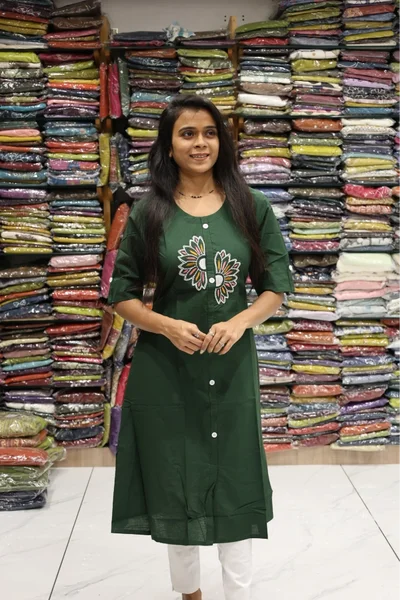 A Line cut Work kurti