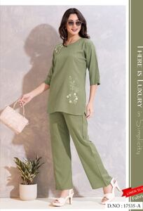 Work Cord Set Sui Slub (Pista)