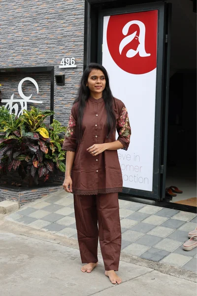 Back Side Work Cord Set (Coffee)