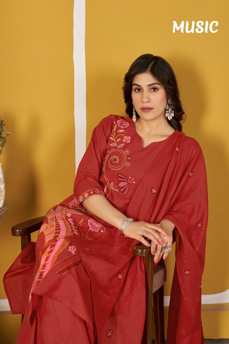 Single Side Work Duptta Pair