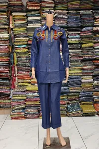 Denim Velvet Work Cord Set