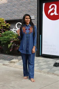 Denim Velvet Work Cord Set