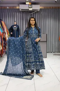 Mal Cotton Latkan Ghera Pair (Blue)