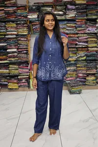 Denim Work Cord Set (Top Daman Work)