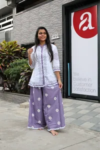 Dhoti Style Cord Set (Purple)