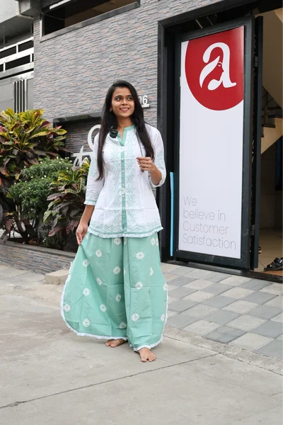 Dhoti Style Cord Set (Bottal Green)