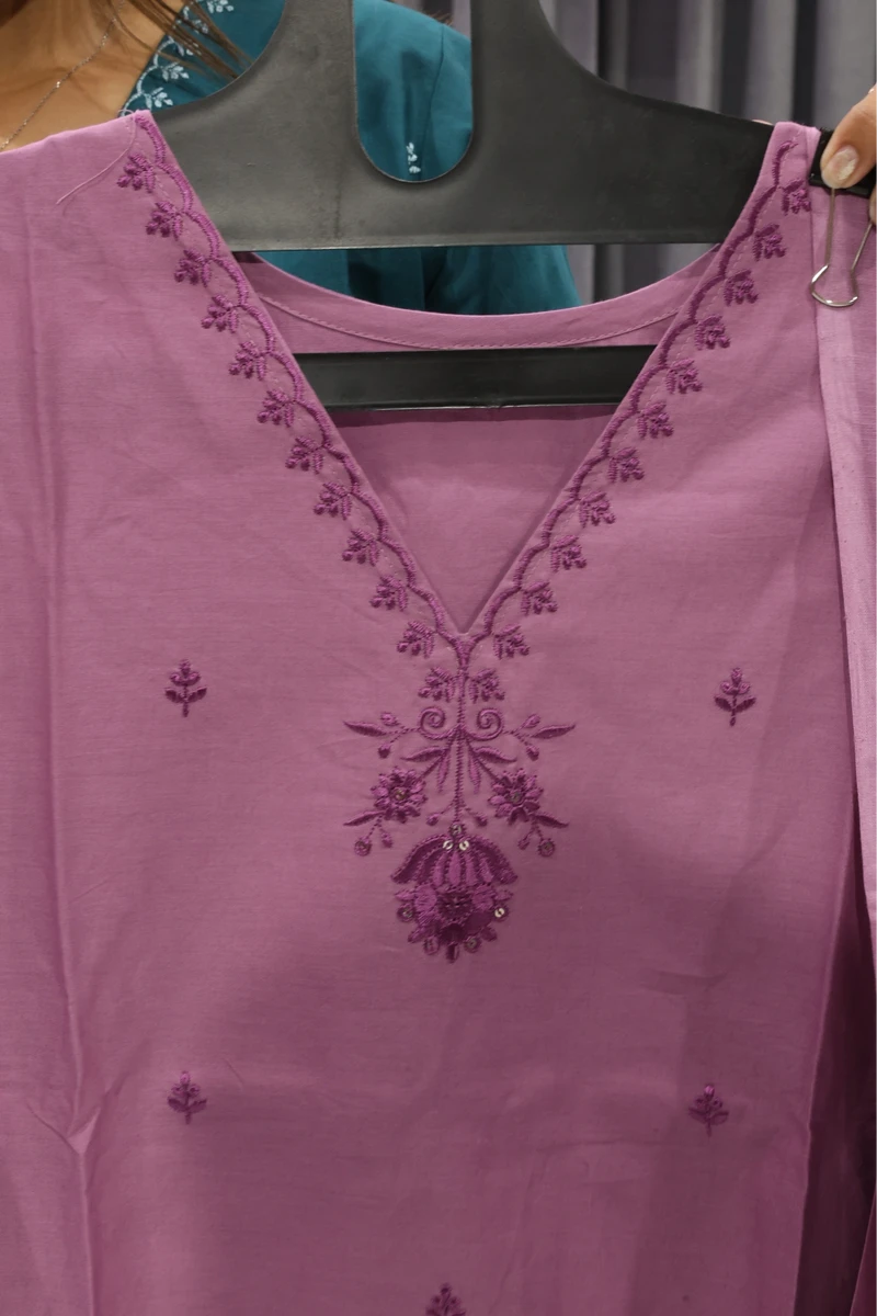 V Neck Duptta Pair( Hot Pink)