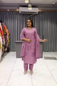 V Neck Pan Butti Work Duptta Pair (REGULAR)