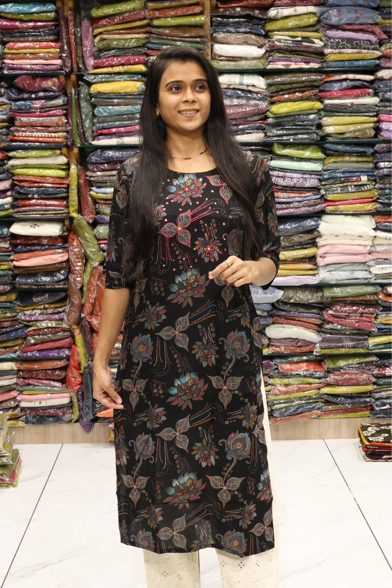 Kalamkari Big Flower Kurti