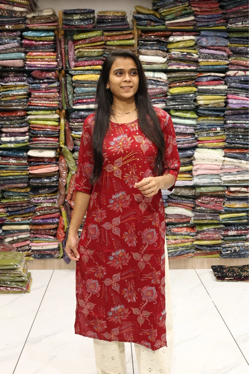 Kalamkari Big Flower Kurti
