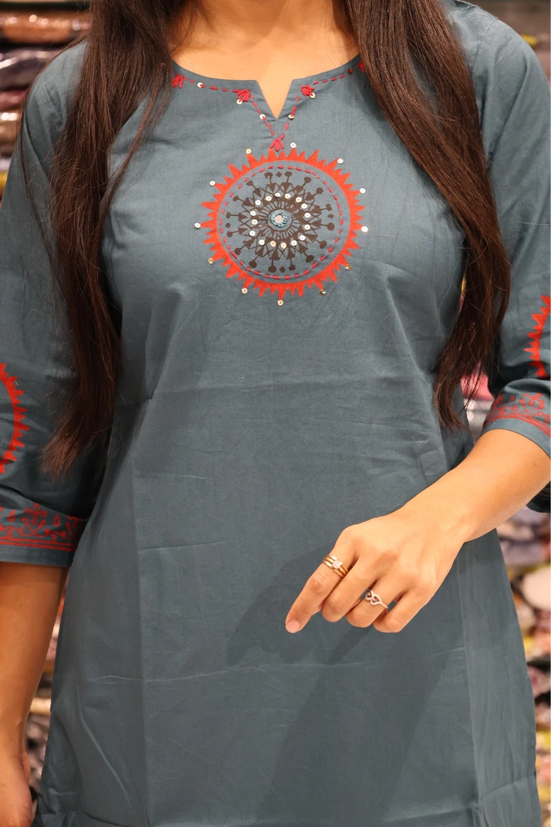 Round Block Print Kurti