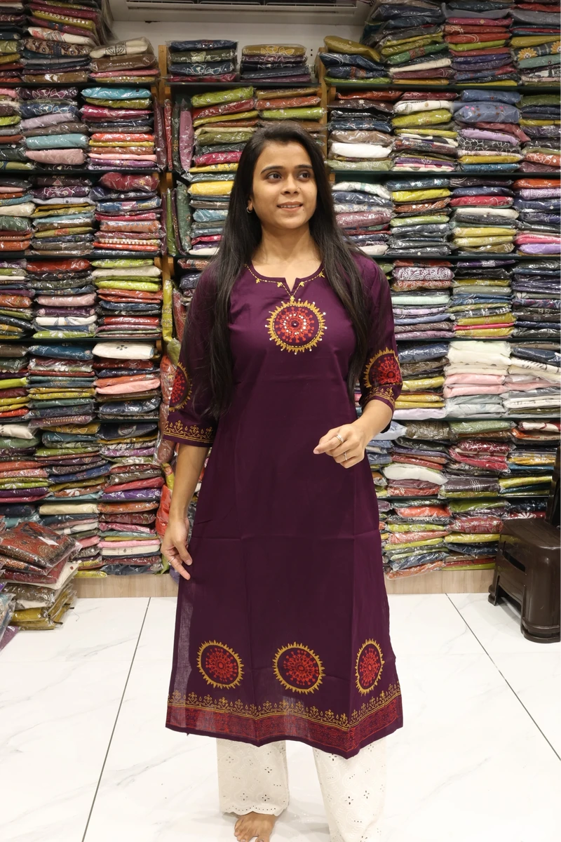 Round Block Print Kurti