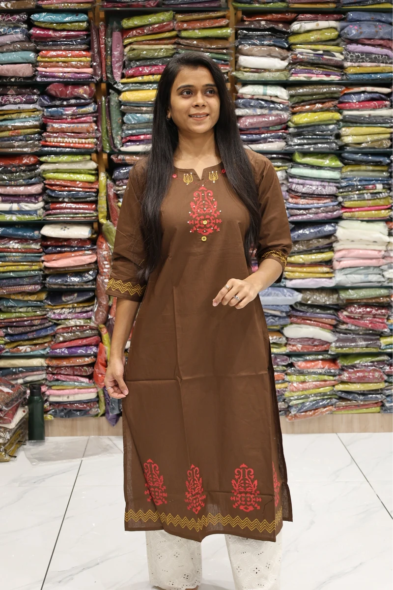 Trishul Block Printe Kurti