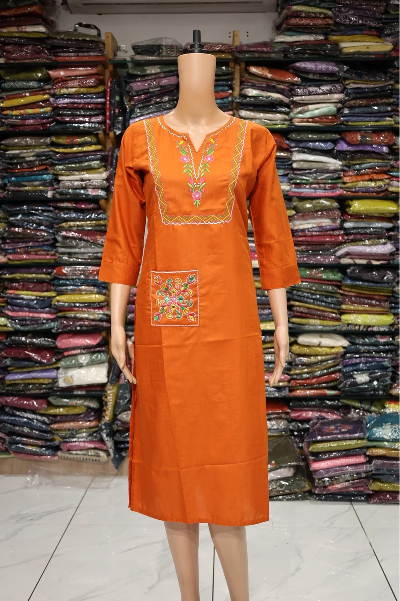 Orenge Pocket Work Kurti