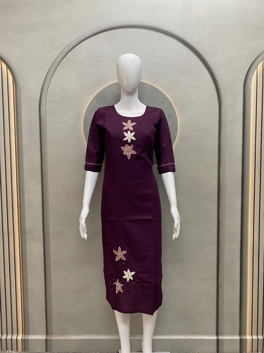 Flower Moti Work kurti
