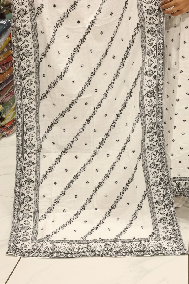 All Over Buti work White Duptta Pair