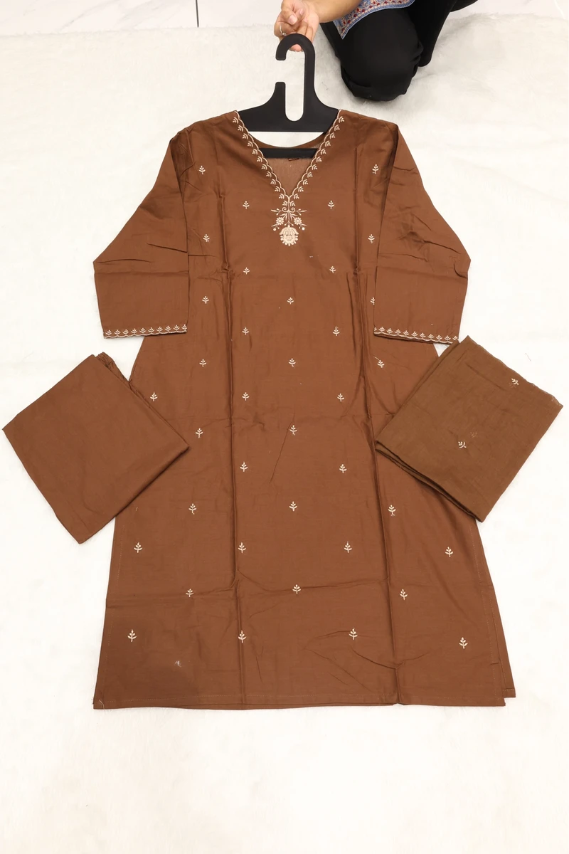 V Neck Work Duptta Pair