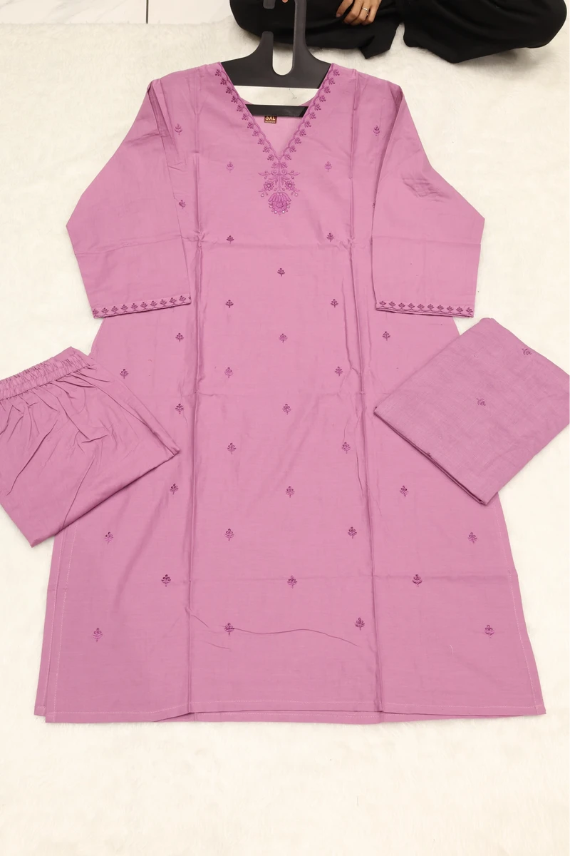 V Neck Work Duptta Pair