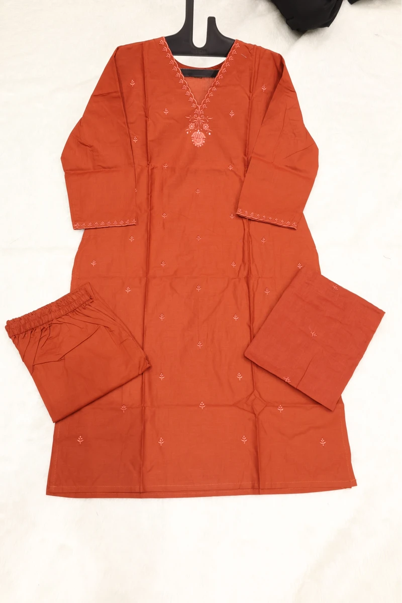 V Neck Work Duptta Pair