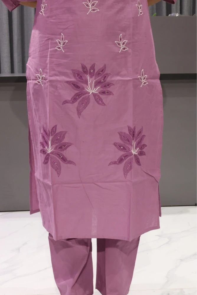 V Neck Pan Butti Work Duptta