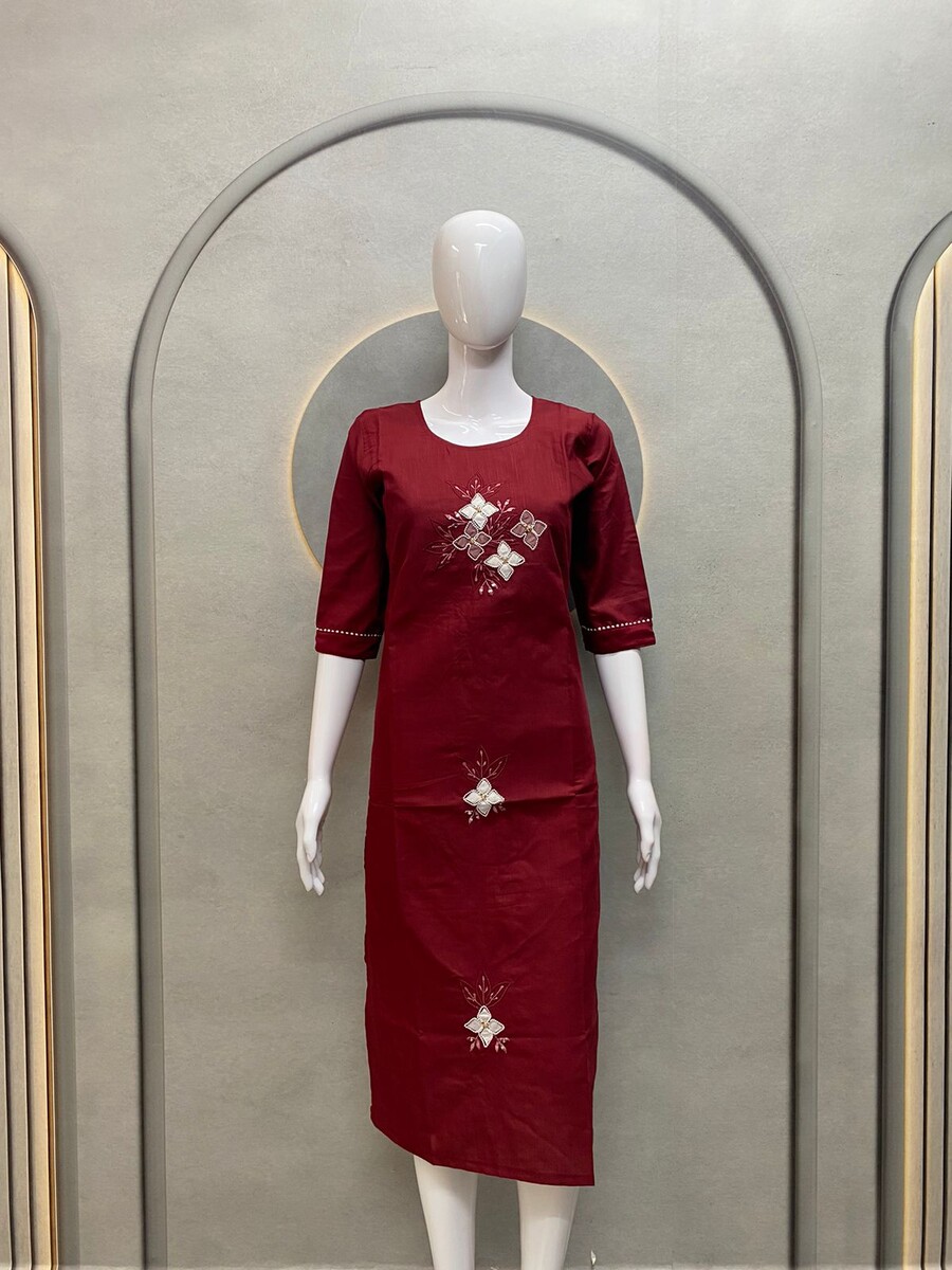 Four Pandadi Moti Work Kurti