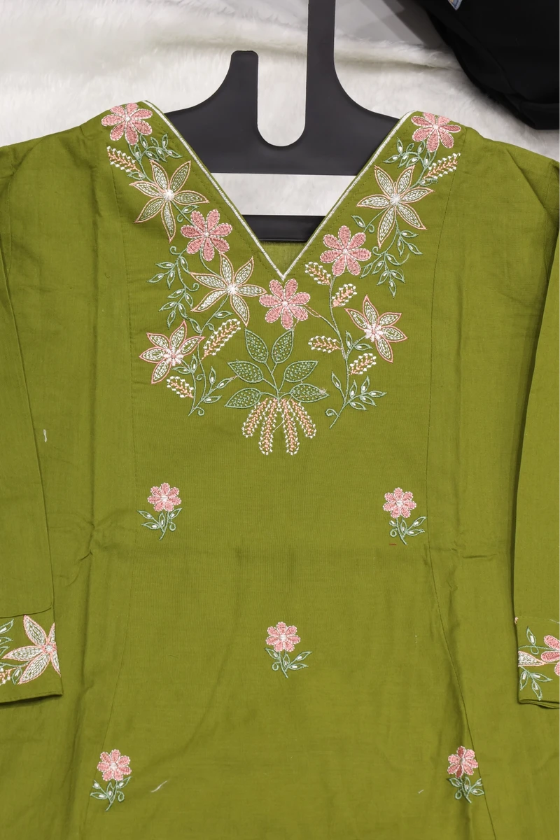 V Neck Vel Work Duptta Pair