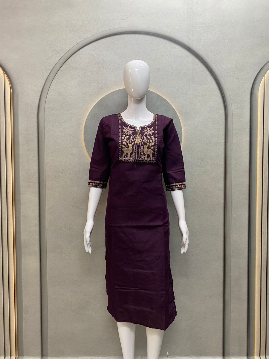 Hiran With Naryeli Work Kurti