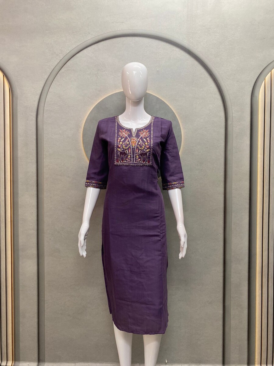 Hiran With Naryeli Work Kurti