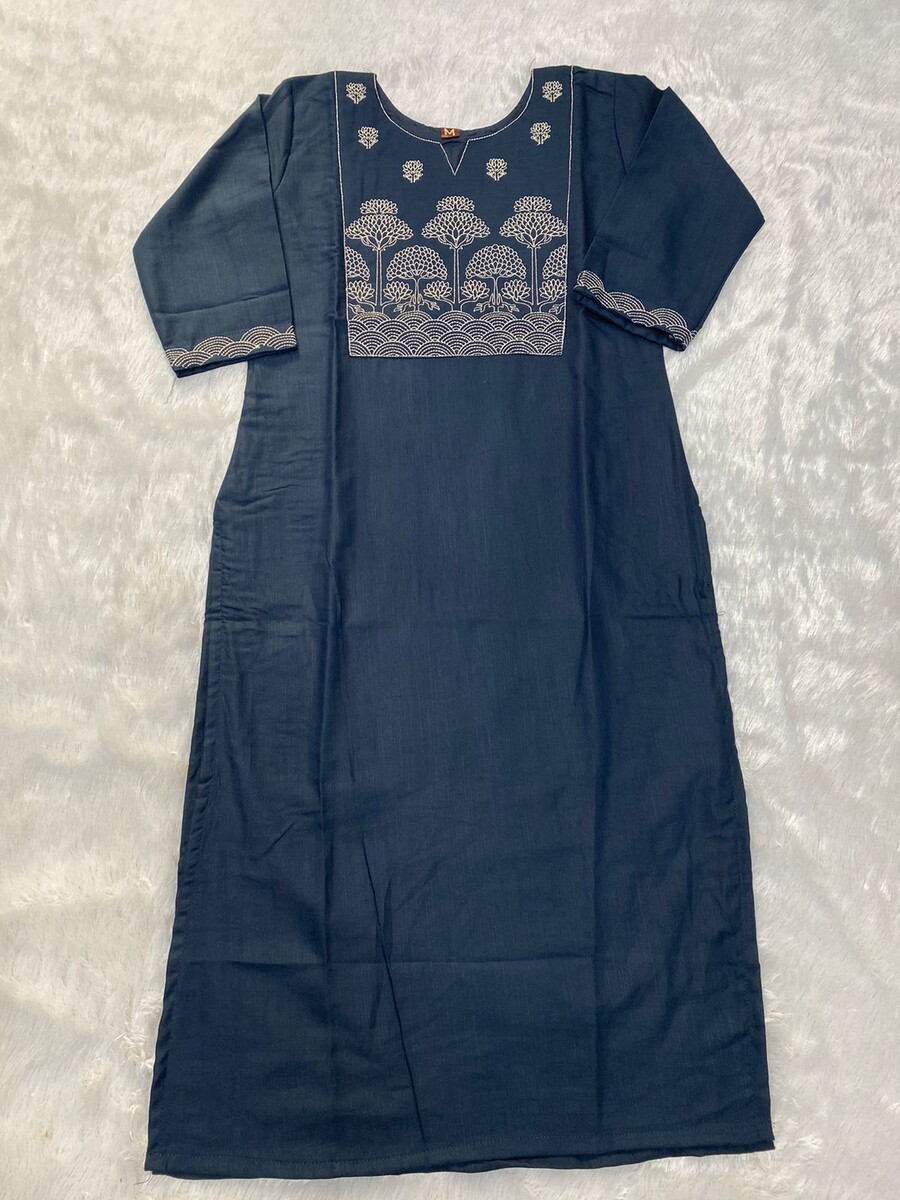 Tree Neck Work Kurti