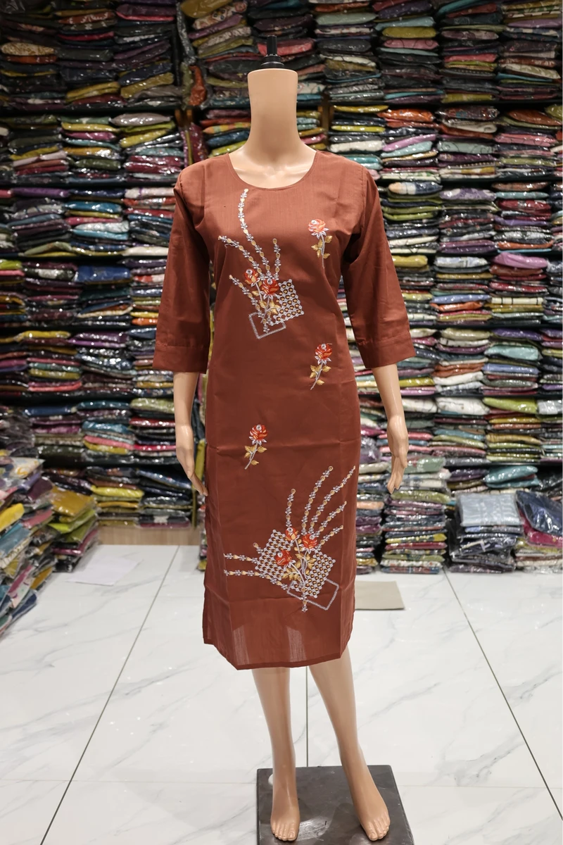 Rose Vel Work Kurti