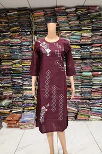 All Over Square Daman work Kurti