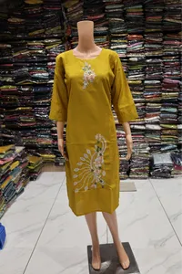 Daman Flower Work Kurti
