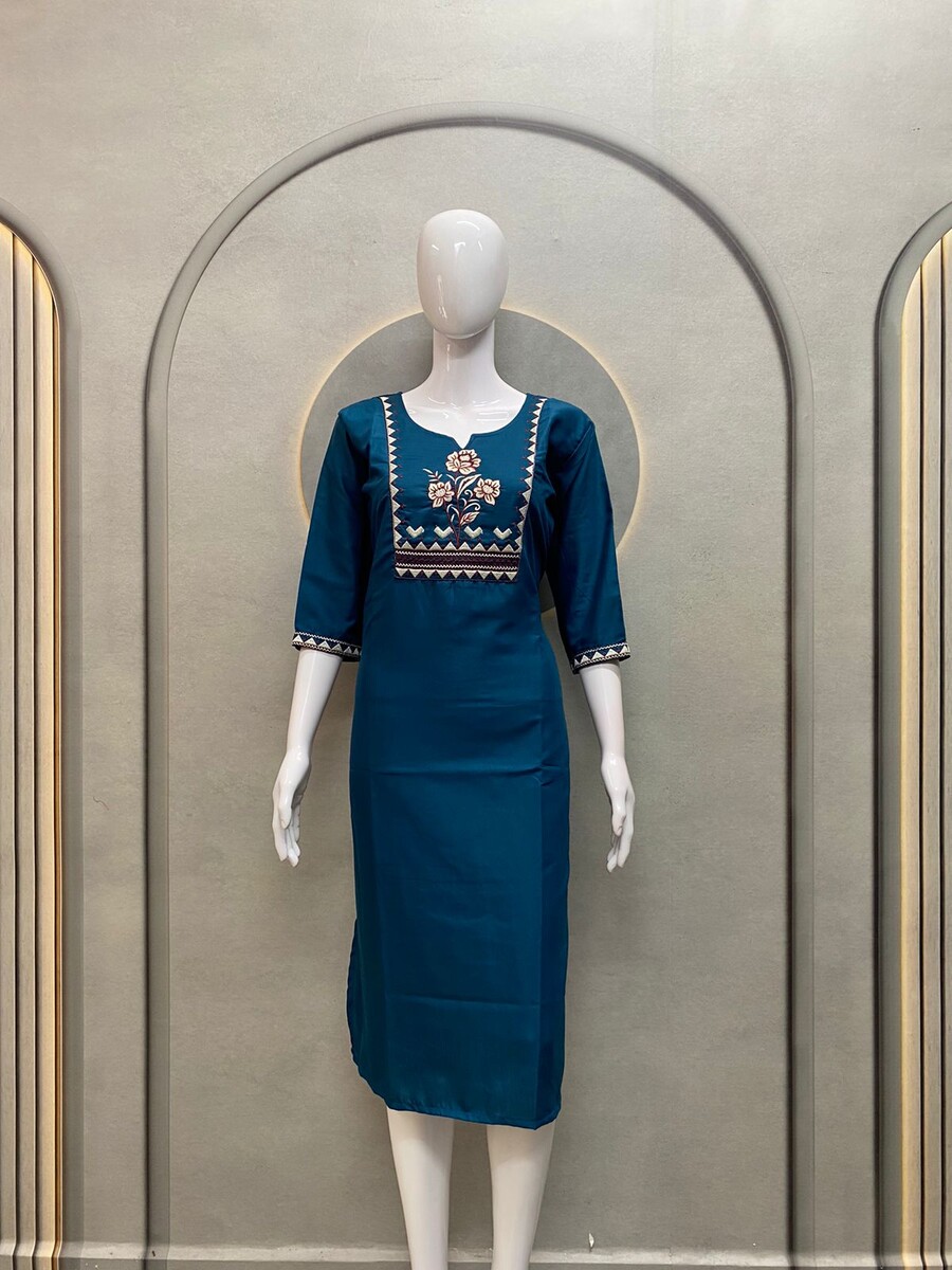 Flower Square Work Kurti