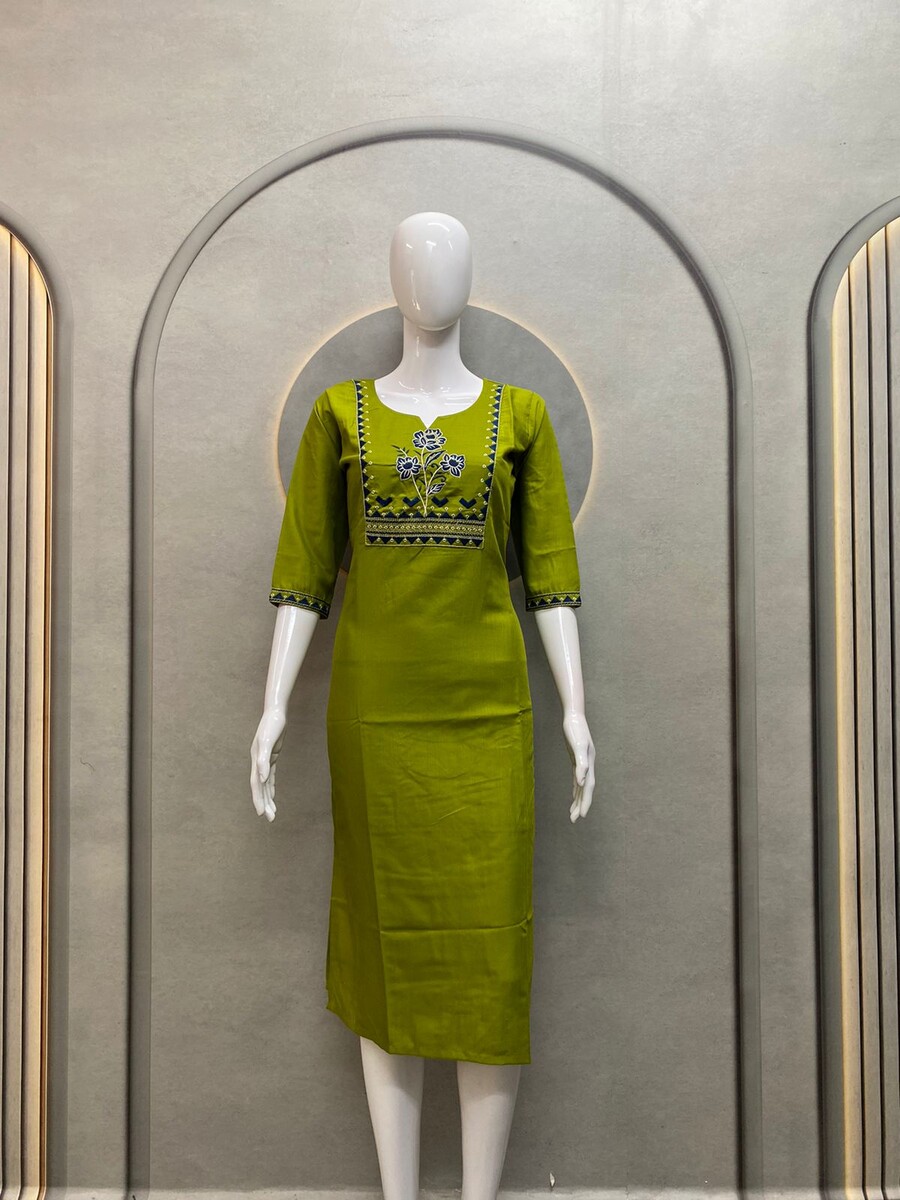 Flower Square Work Kurti