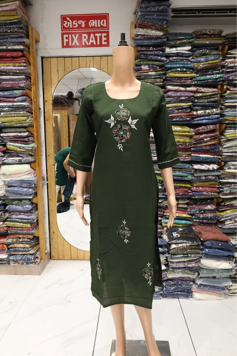 Applique Flower Work Kurti