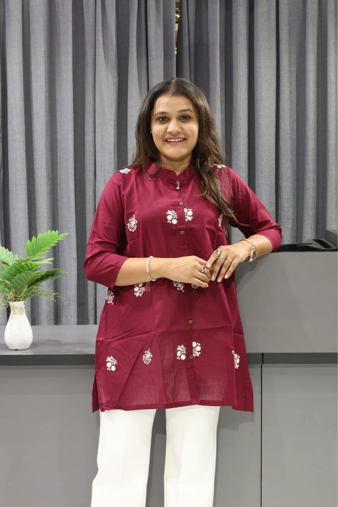 Over Size Dhaga Work Tunic