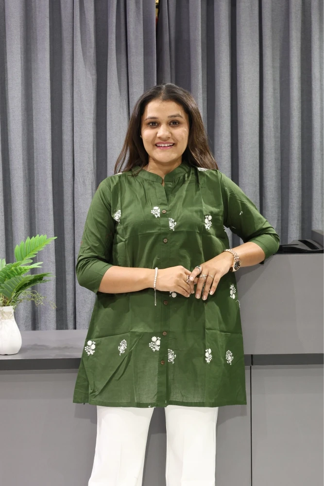 Over Size Dhaga Work Tunic