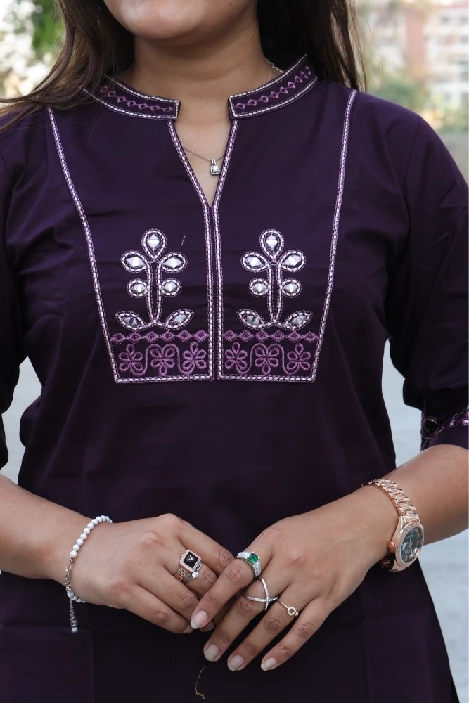 Mirror Embroidery Work Tunic