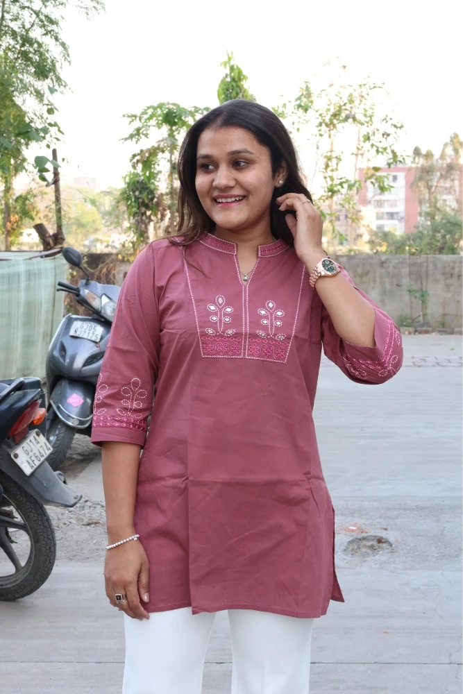 Mirror Embroidery Work Tunic