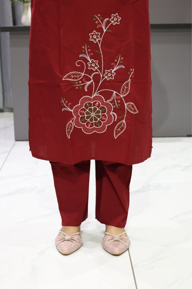 Flower Vel Daman Work Duptta Pair